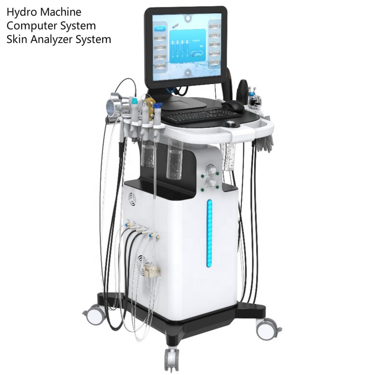 12-in-1 Hydra Salon Facial Machine with Built-in Skin Analyzer | Windows System Hydro Vacuum Dermabrasion with OEM/ODM